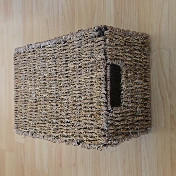Rectangular Seagrass Baskets With Lids Beige Storage Basket 11"×7.5"×5" - Picture 7 of 7